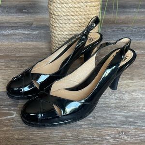 Sofft Black Patent Leather Heels